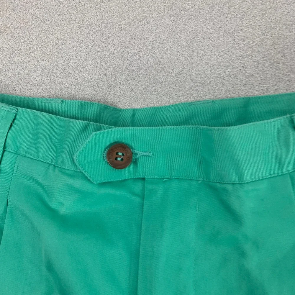 Elandale‎ Pleated Shorts Women 6 Meadow Green Vintage High Waist Cotton 6000-25